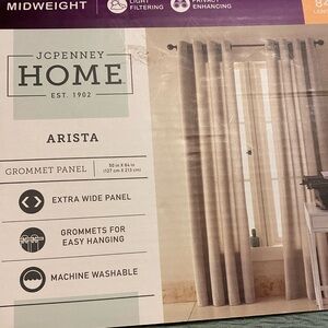 JcPenney Home Collection Arista Mint Sage Green Grommet Curtain Panel 50 x 84